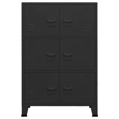 Armadio Classificatore Industriale Nero 75x40x115 cm in Metallo