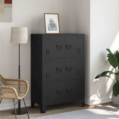 Armadio Classificatore Industriale Nero 75x40x115 cm in Metallo