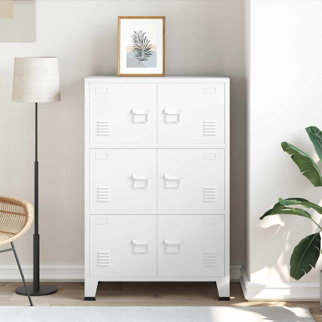 Armadio Classificatore Industriale Bianco 75x40x115 cm Metallo