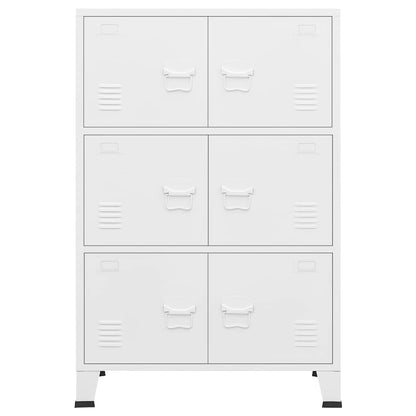Armadio Classificatore Industriale Bianco 75x40x115 cm Metallo