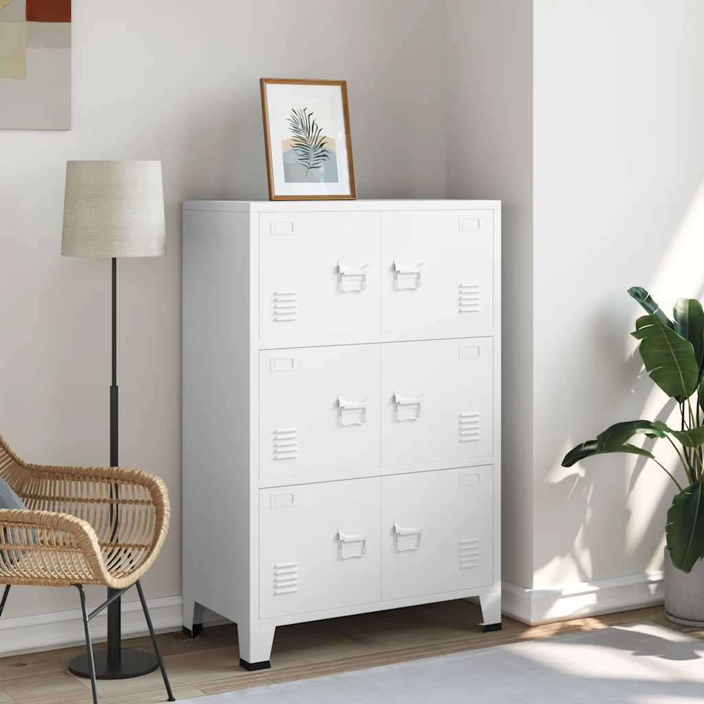 Armadio Classificatore Industriale Bianco 75x40x115 cm Metallo
