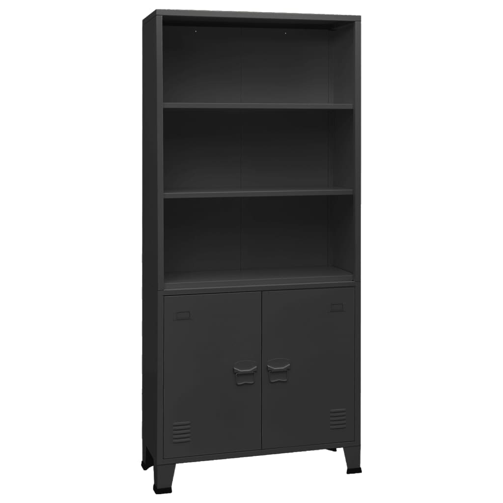 Libreria Industriale Antracite 80x32x180 cm in Acciaio