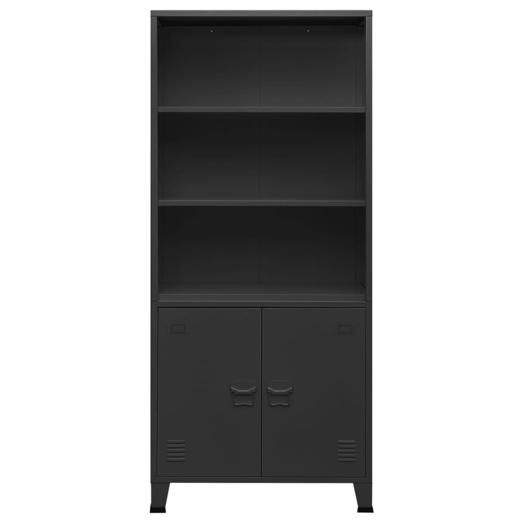 Libreria Industriale Antracite 80x32x180 cm in Acciaio