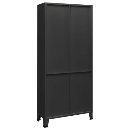 Libreria Industriale Antracite 80x32x180 cm in Acciaio