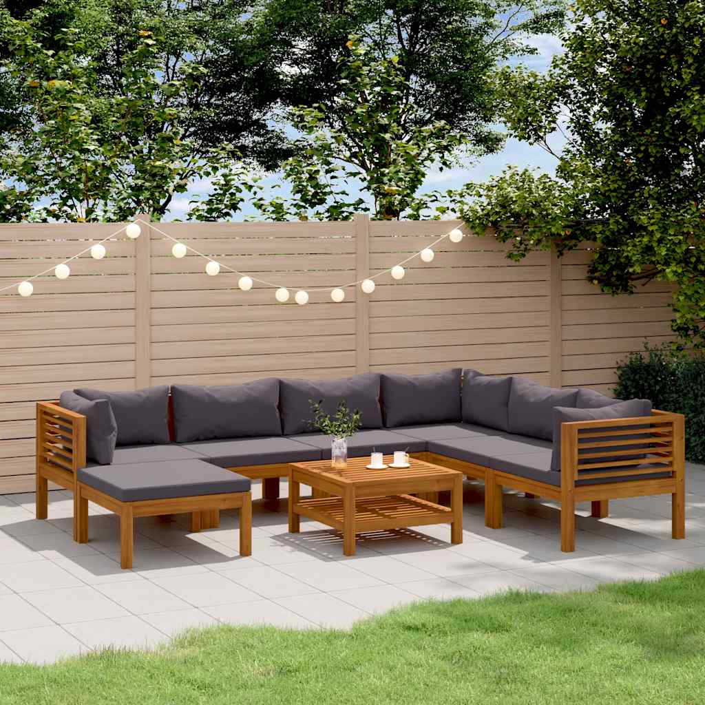Set Divani da Giardino 8 pz con Cuscini in Massello di Acacia