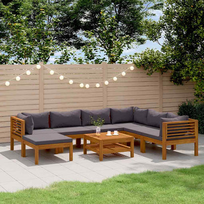 Set Divani da Giardino 8 pz con Cuscini in Massello di Acacia