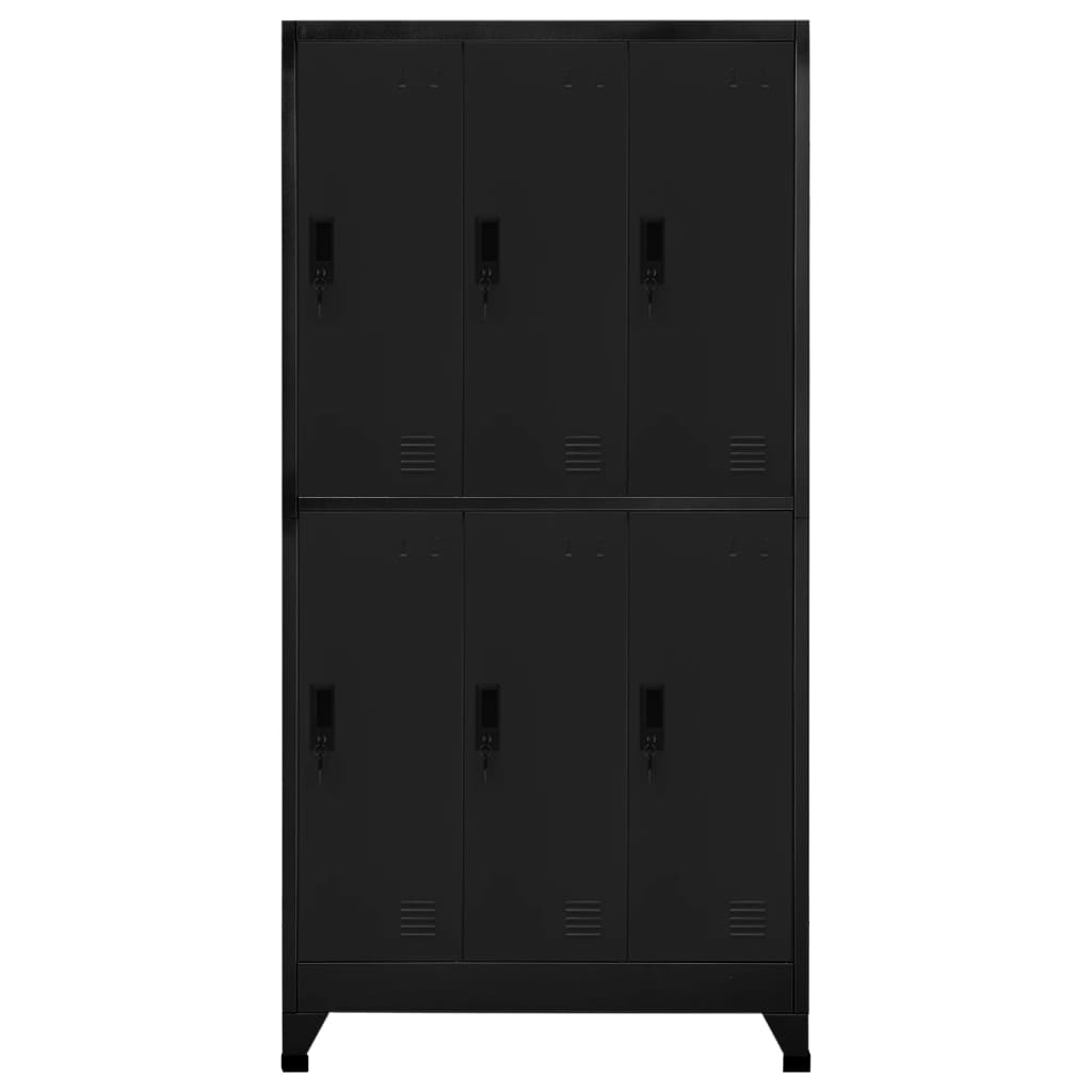 Armadietto con Serratura Nero 90x45x180 cm in Acciaio