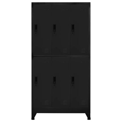Armadietto con Serratura Nero 90x45x180 cm in Acciaio