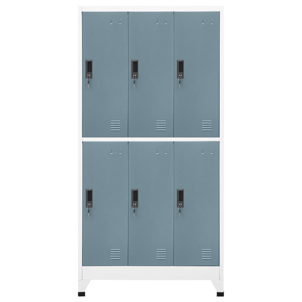 Armadietto Grigio Chiaro e Scuro 90x45x180 cm in Acciaio