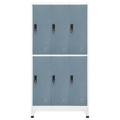 Armadietto Grigio Chiaro e Scuro 90x45x180 cm in Acciaio
