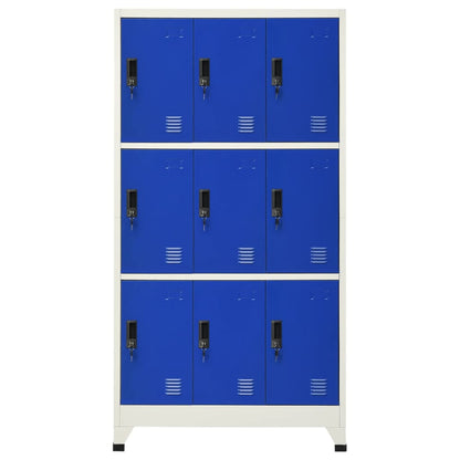 Armadietto con Serratura Grigio e Blu 90x45x180 cm in Acciaio
