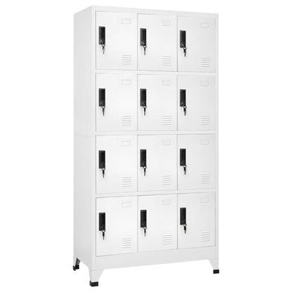 Armadietto con Serratura Bianco 90x45x180 cm in Acciaio