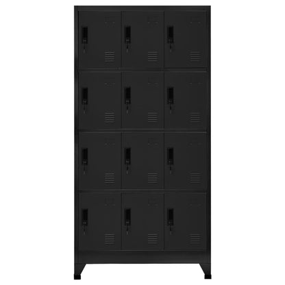 Armadietto con Serratura Nero 90x45x180 cm in Acciaio