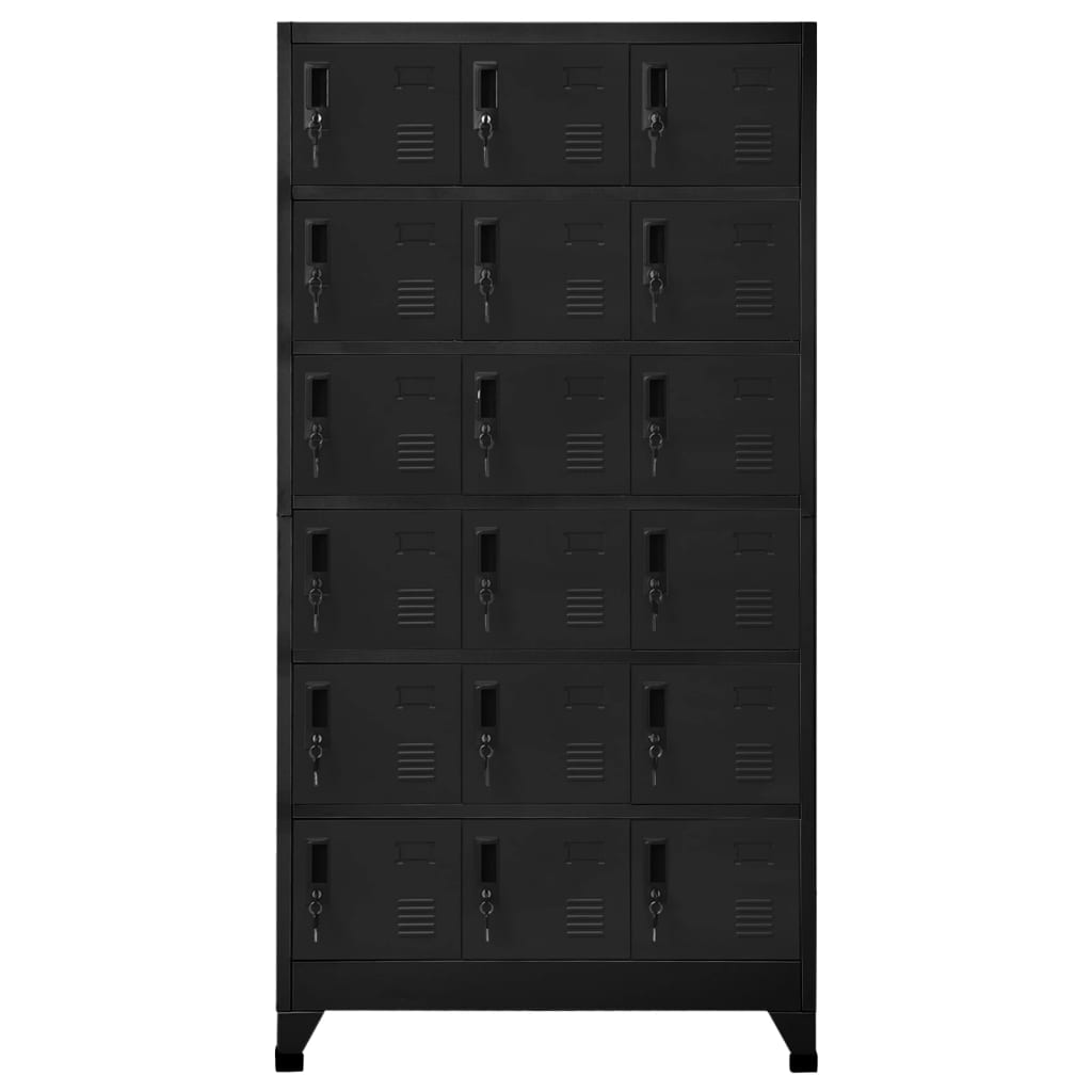 Armadietto con Serratura Nero 90x40x180 cm in Acciaio