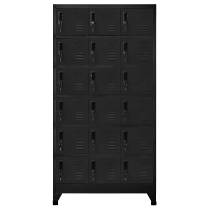 Armadietto con Serratura Nero 90x40x180 cm in Acciaio