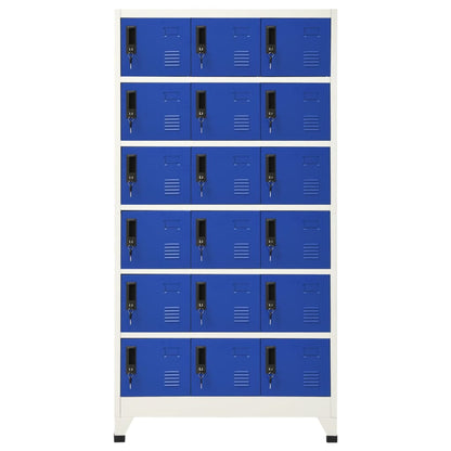 Armadietto con Serratura Grigio e Blu 90x40x180 cm Acciaio