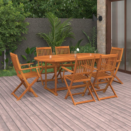 Set da Pranzo da Giardino 7pz 180x90x75cm Legno Massello Acacia