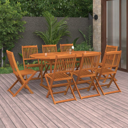 Set da Pranzo da Giardino 9pz 180x90x75cm Legno Massello Acacia