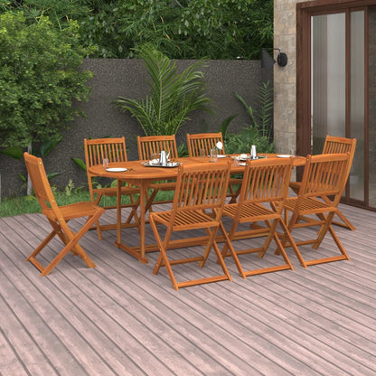 Set da Pranzo da Giardino 9 pz 220x90x75 cm Massello di Acacia