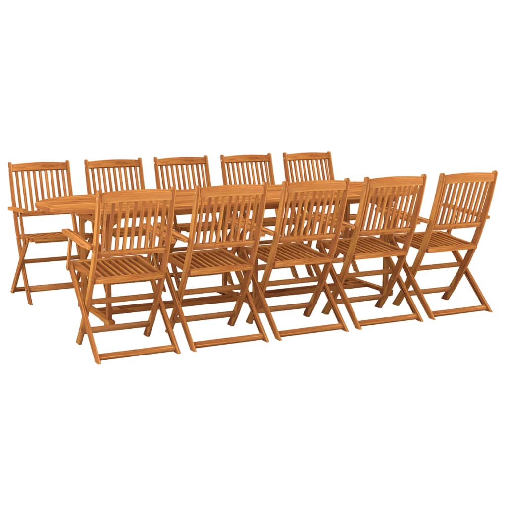 Set da Pranzo da Giardino 11 pz 280x90x75 cm Massello di Acacia