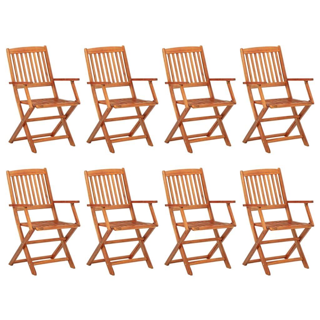 Set da Pranzo da Giardino 9 pz 220x90x75 cm Massello di Acacia