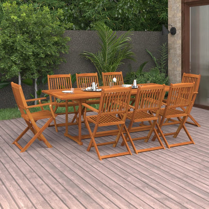Set da Pranzo da Giardino 9 pz 220x90x75 cm Massello di Acacia