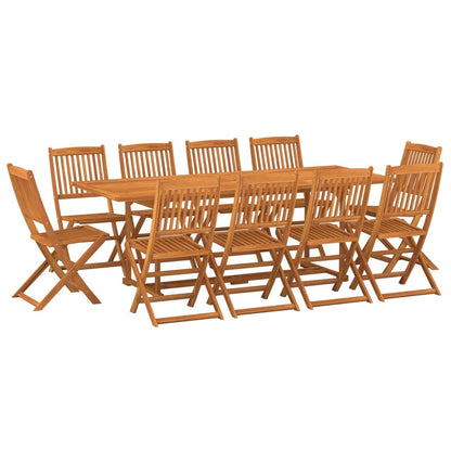 Set da Pranzo da Giardino 11 pz 220x90x75 cm Massello di Acacia