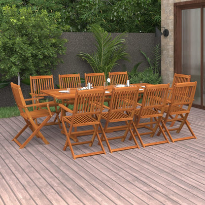 Set da Pranzo da Giardino 11 pz 220x90x75 cm Massello di Acacia