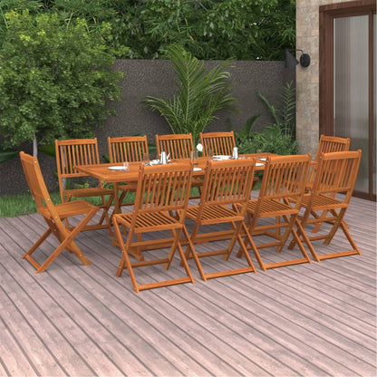 Set da Pranzo da Giardino 11 pz 220x90x75 cm Massello di Acacia