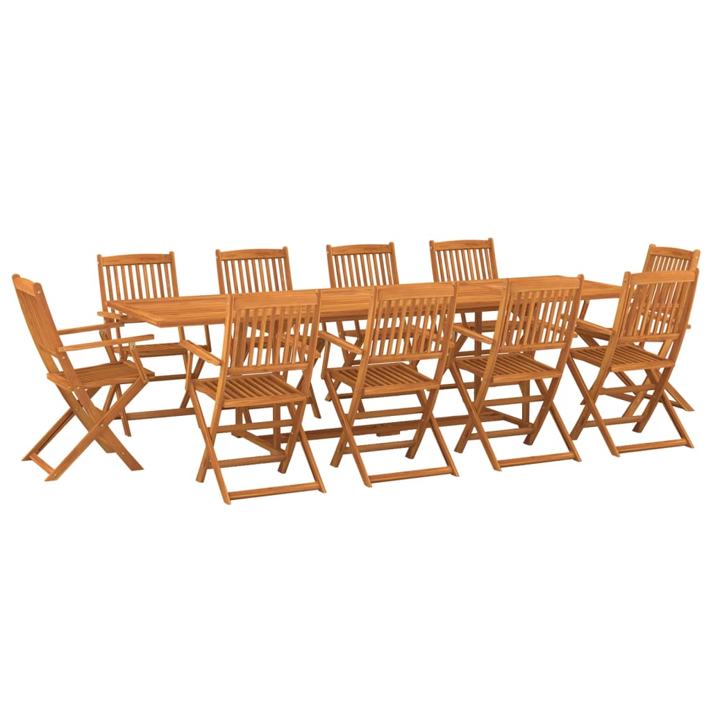 Set da Pranzo da Giardino 11 pz 280x90x75 cm Massello di Acacia