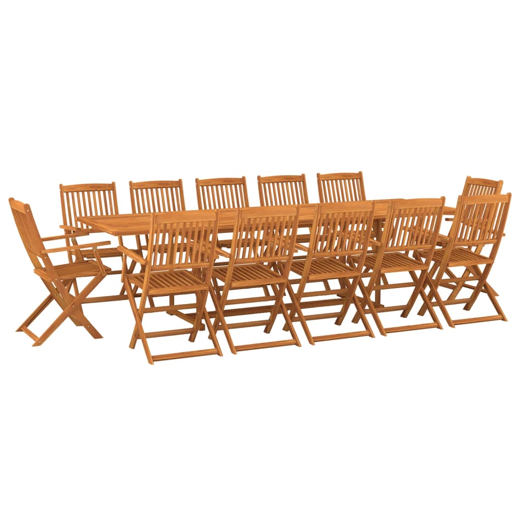 Set da Pranzo da Giardino 13 pz 280x90x75 cm Massello di Acacia