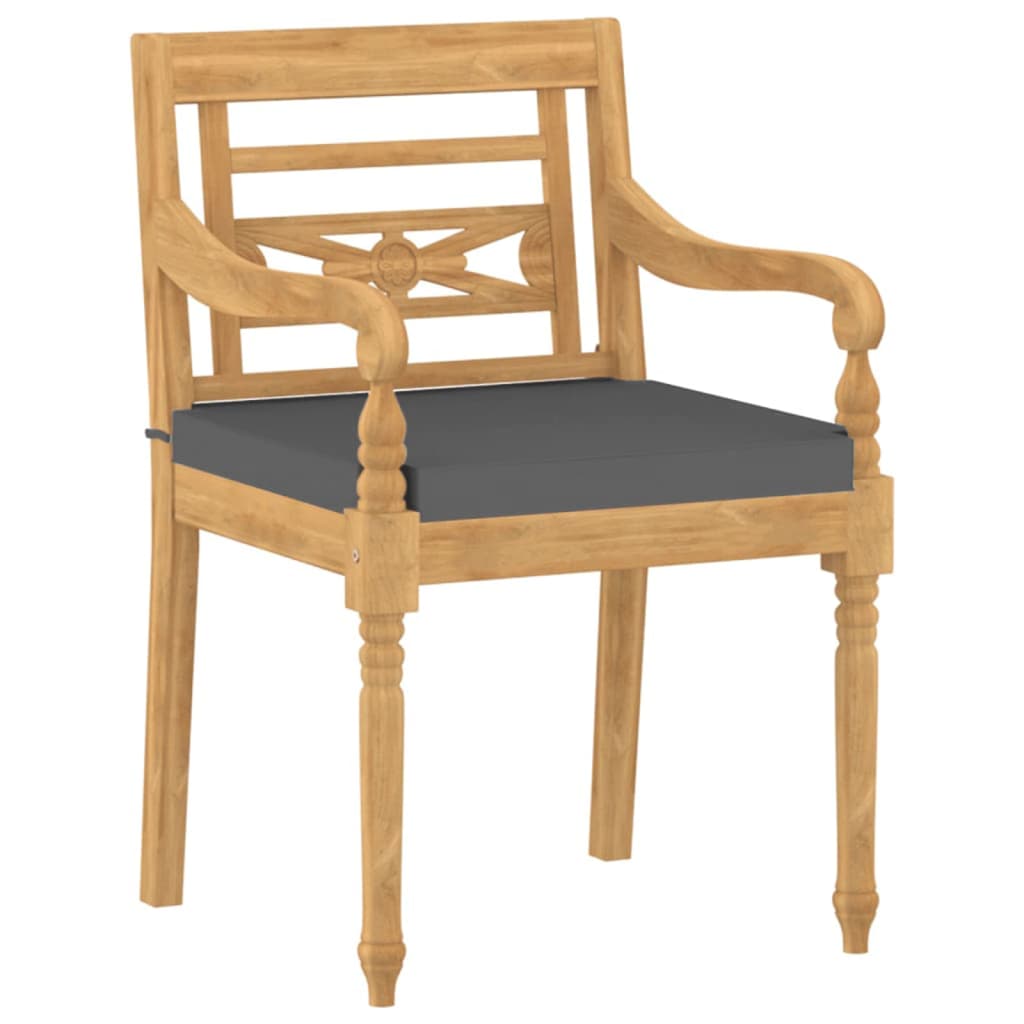 Set Pranzo da Giardino con Cuscini 5pz Legno Massello di Teak