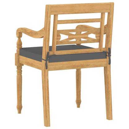 Set Pranzo da Giardino con Cuscini 5pz Legno Massello di Teak