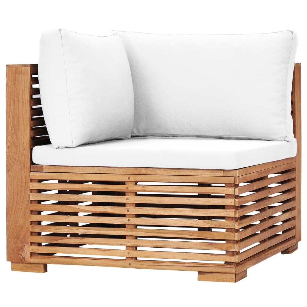 Divano da Giardino a 3 Posti e Cuscini Legno Massello di Teak