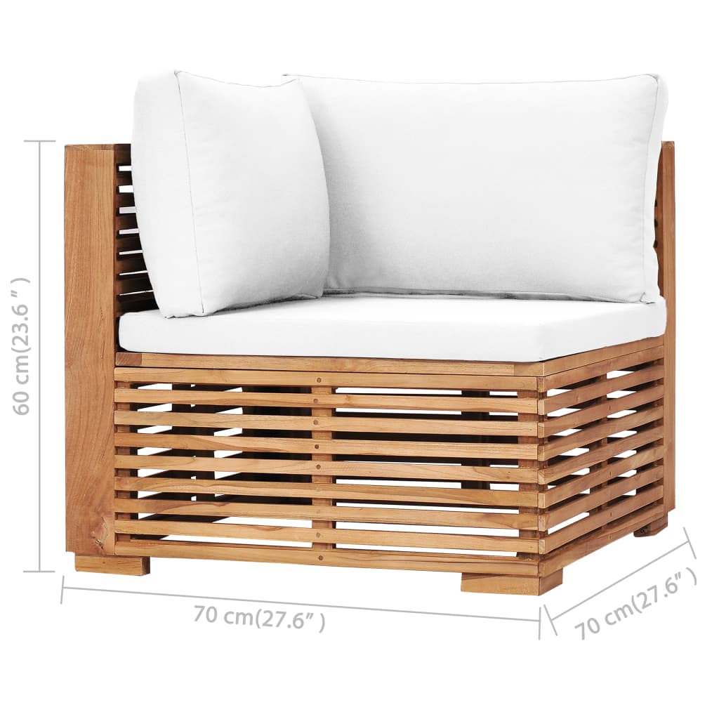 Divano da Giardino a 3 Posti e Cuscini Legno Massello di Teak