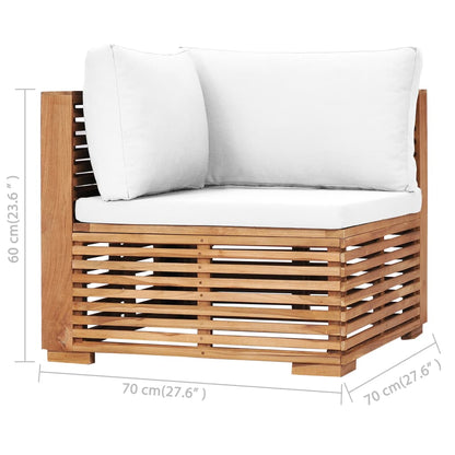 Divano da Giardino a 3 Posti e Cuscini Legno Massello di Teak