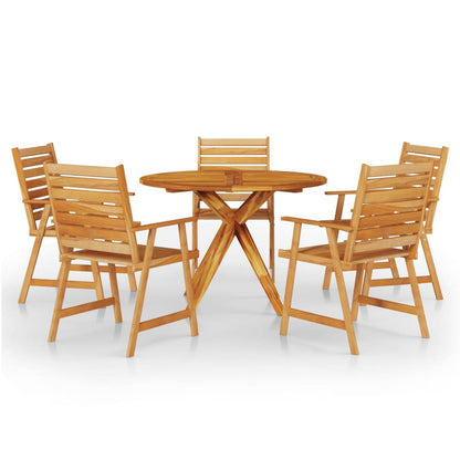 Set Mobili da Pranzo per Giardino 6 pz Legno Massello di Acacia