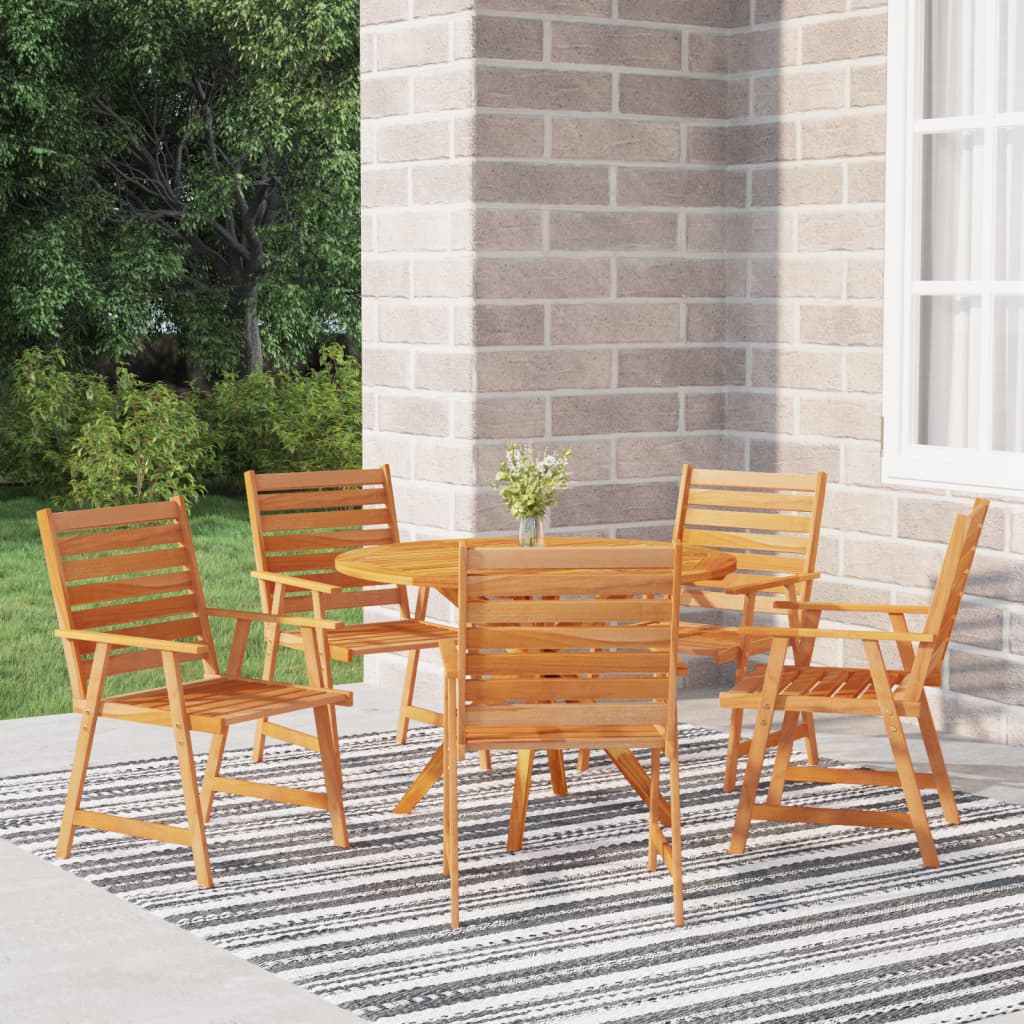 Set Mobili da Pranzo per Giardino 6 pz Legno Massello di Acacia