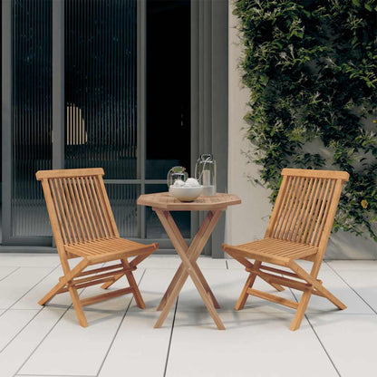 Set da Pranzo per Giardino 3 pz in Legno Massello di Teak