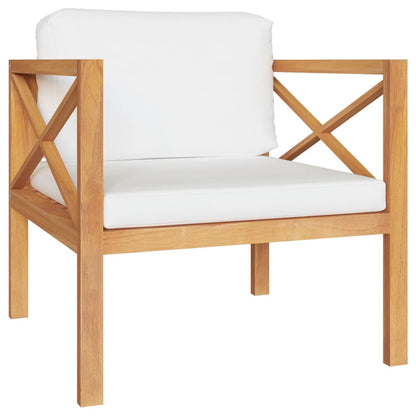 Set Divani da Giardino 5 pz con Cuscini Legno Massello di Teak