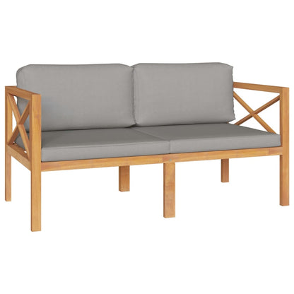 Set Divani da Giardino 5 pz con Cuscini Legno Massello di Teak