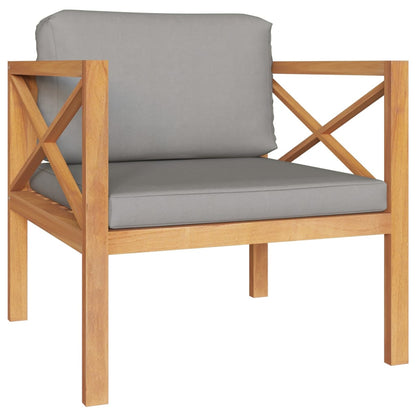 Set Divani da Giardino 5 pz con Cuscini Legno Massello di Teak
