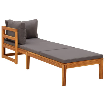 Set Divani Giardino 3 pz Cuscini Grigio Scuro in Legno d'Acacia
