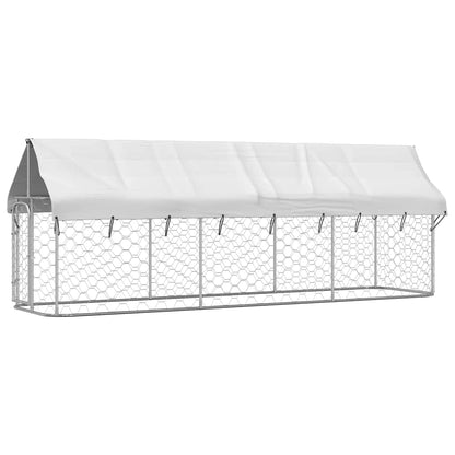 Gabbia per Cani da Esterno con Tetto 400x100x150 cm
