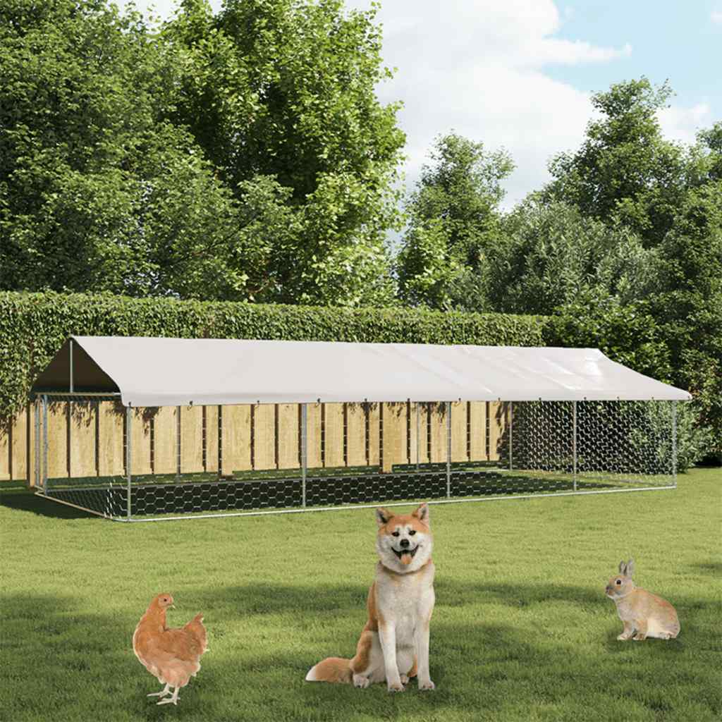 Gabbia per Cani da Esterno con Tetto 600x300x150 cm