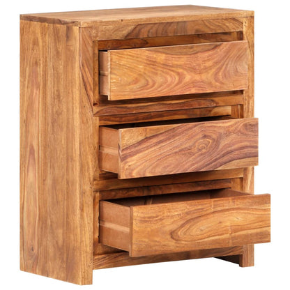 Cassettiera 60x33x75 cm in Legno Massello di Acacia
