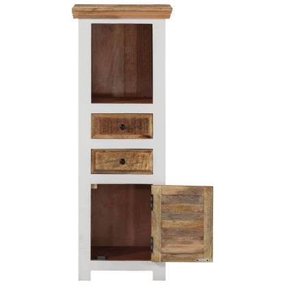 Credenza Bianca e Marrone 40x30x110 cm Legno di Mango e Acacia