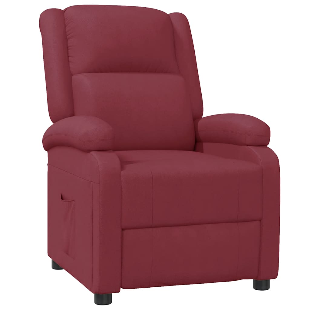 Poltrona Reclinabile Rosso Vino in Similpelle