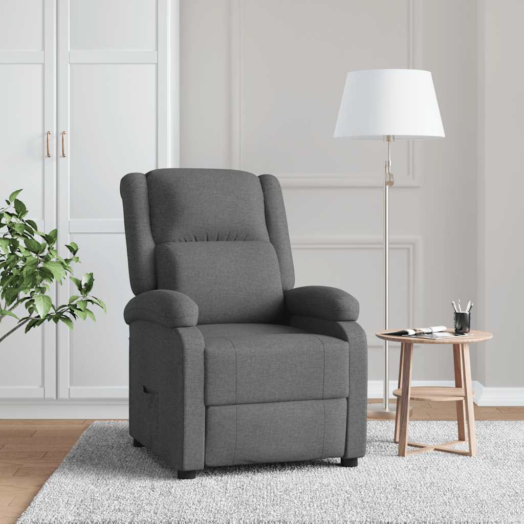 Poltrona reclinabile in tessuto grigio scuro