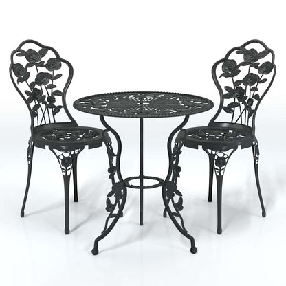 Set da Bistrot 3 pz in Alluminio Pressofuso Nero